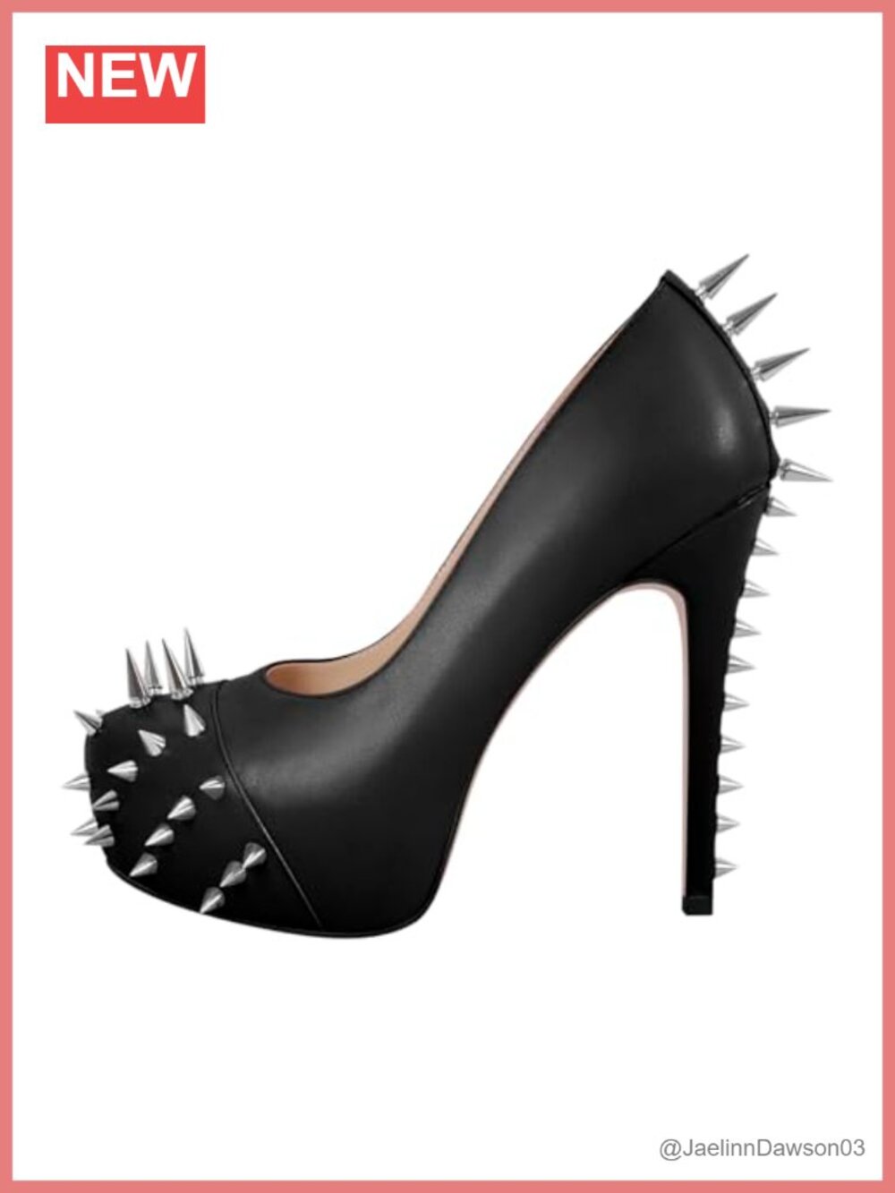 Women's Studded Rivet Platform Pumps with Slim Stiletto Heels
